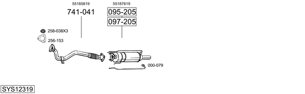 Sistema de gases de escape Saab 9-3 Estate