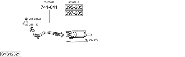 Sistema de gases de escape Saab 9-3