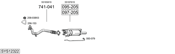 Sistema de gases de escape Saab 9-3 Estate