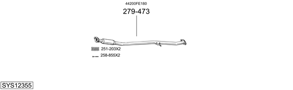 Sistema de gases de escape Subaru IMPREZA Saloon