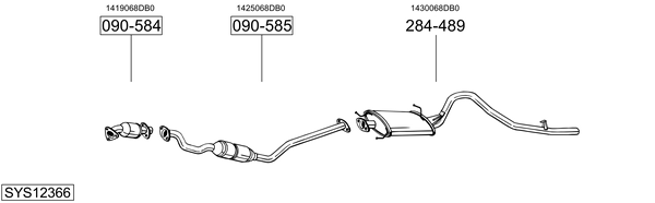Sistema de gases de escape BOSAL SYS12366