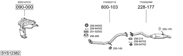 Sistema de gases de escape Toyota AURIS