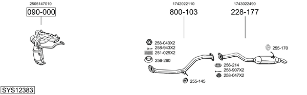 Sistema de gases de escape Toyota AURIS