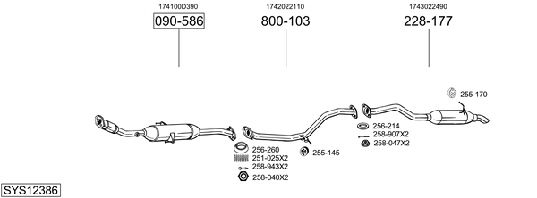 Sistema de gases de escape Toyota AURIS