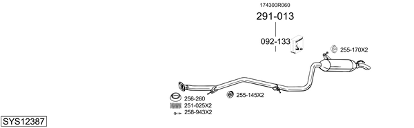 Sistema de gases de escape Toyota AVENSIS Saloon
