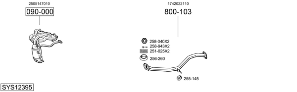 Sistema de gases de escape Toyota COROLLA Saloon