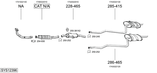 Sistema de gases de escape Toyota COROLLA Liftback · Toyota COROLLA Compact