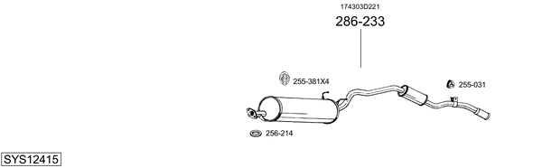 Sistema de gases de escape Toyota HIACE V Van
