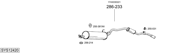 Sistema de gases de escape Toyota HIACE V Van