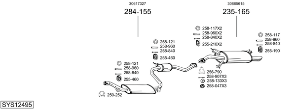 Sistema de gases de escape Volvo V40 Estate