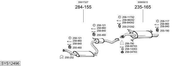 Sistema de gases de escape Volvo V40 Estate