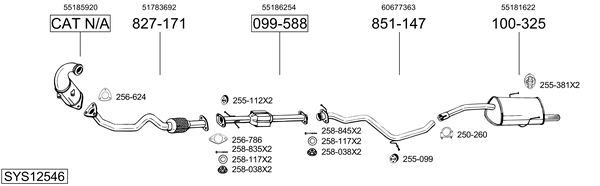 Sistema de gases de escape Alfa Romeo 156