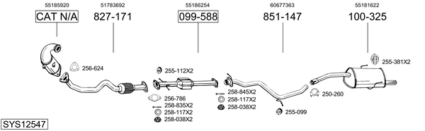 Sistema de gases de escape Alfa Romeo 156 Sportwagon