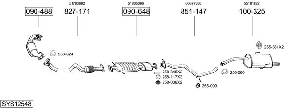 Sistema de gases de escape Alfa Romeo 156 Sportwagon