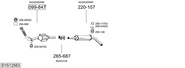 Sistema de gases de escape Vw POLO IV Saloon
