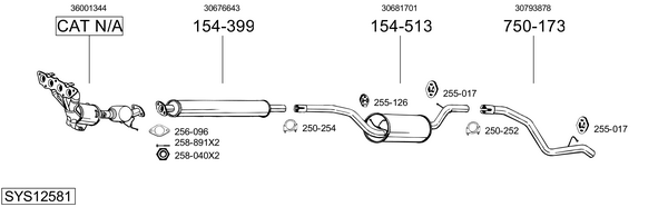 Sistema de gases de escape Volvo S40 II