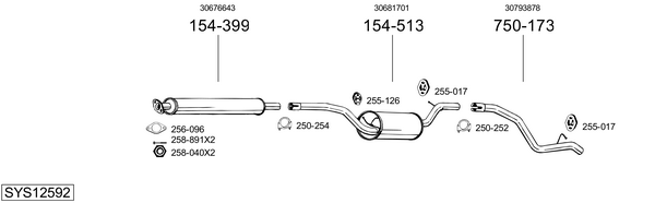 Sistema de gases de escape Volvo V50