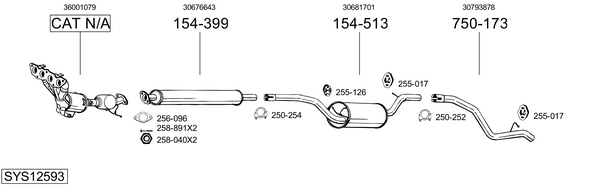 Sistema de gases de escape Volvo V50