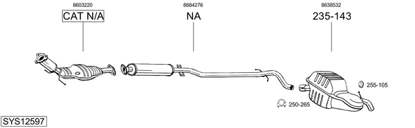 Sistema de gases de escape Volvo V70 II · Volvo XC70 I Cross Country