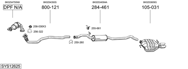 Sistema de gases de escape Audi A4 B8 Avant