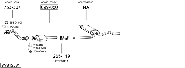 Sistema de gases de escape Audi A6 C5