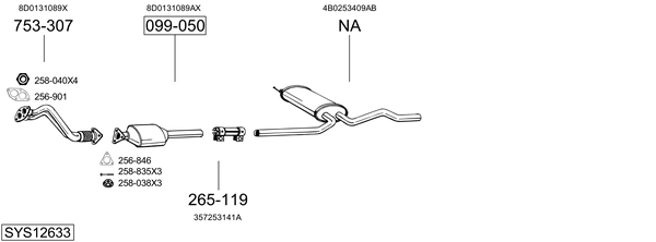 Sistema de gases de escape Audi A6 C5 Avant