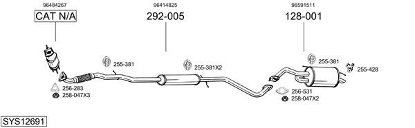 Sistema de gases de escape Chevrolet SPARK