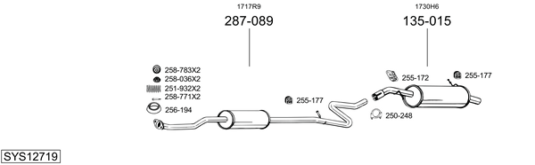 Sistema de gases de escape Citroën C3 I