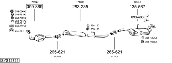Sistema de gases de escape Citroën JUMPY I Platform/Chassis