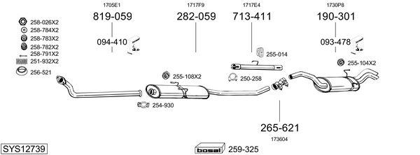 Sistema de gases de escape Citroën JUMPY I Platform/Chassis