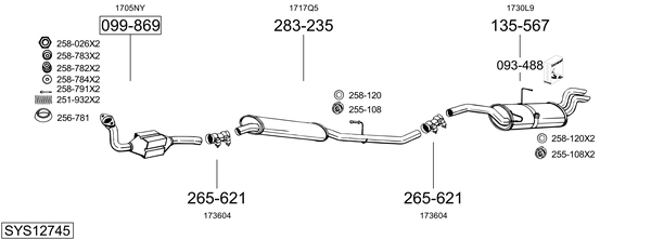 Sistema de gases de escape Citroën JUMPY I Platform/Chassis