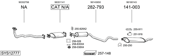 Sistema de gases de escape Daewoo NEXIA