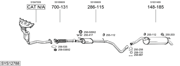 Sistema de gases de escape Fiat BRAVO II