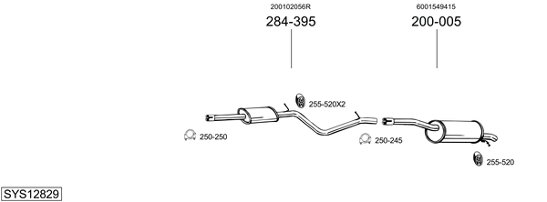 Sistema de gases de escape Dacia LOGAN Pickup