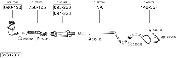 Sistema de gases de escape Fiat PANDA