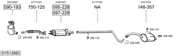 Sistema de gases de escape Fiat PANDA Hatchback Van