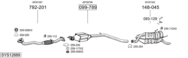 Sistema de gases de escape Fiat PUNTO