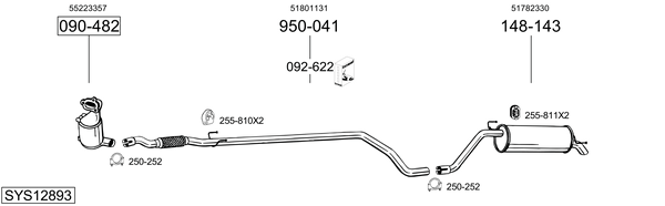 Sistema de gases de escape Fiat PUNTO EVO