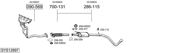Sistema de gases de escape Fiat STILO Multi Wagon