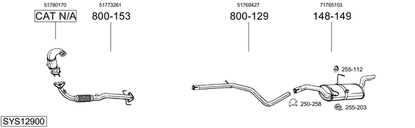 Sistema de gases de escape Fiat STILO