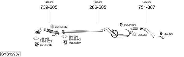 Sistema de gases de escape Ford FOCUS II Saloon