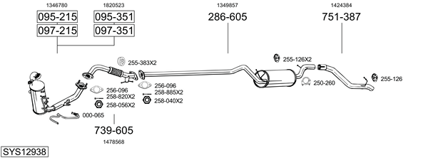 Sistema de gases de escape Ford FOCUS II Saloon