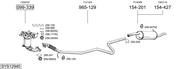 Sistema de gases de escape Ford FUSION