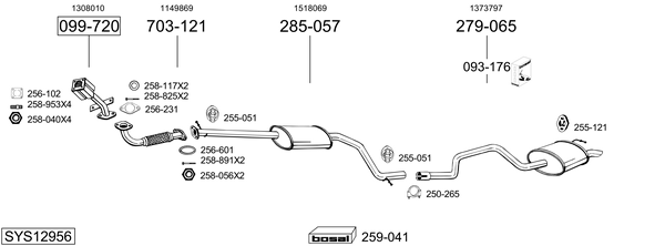 Sistema de gases de escape Ford MONDEO III Saloon
