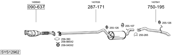 Sistema de gases de escape Ford TOURNEO CONNECT