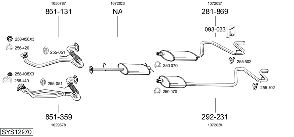 Sistema de gases de escape Ford TRANSIT Bus