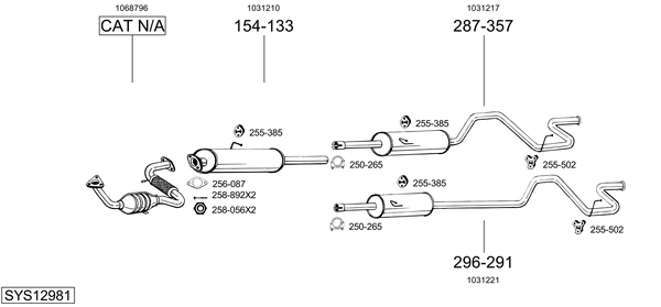 Sistema de gases de escape Ford TRANSIT Van