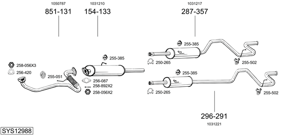 Sistema de gases de escape Ford TRANSIT Platform/Chassis