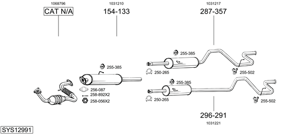 Sistema de gases de escape Ford TRANSIT Platform/Chassis