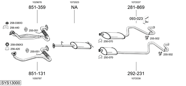 Sistema de gases de escape Ford TRANSIT Van